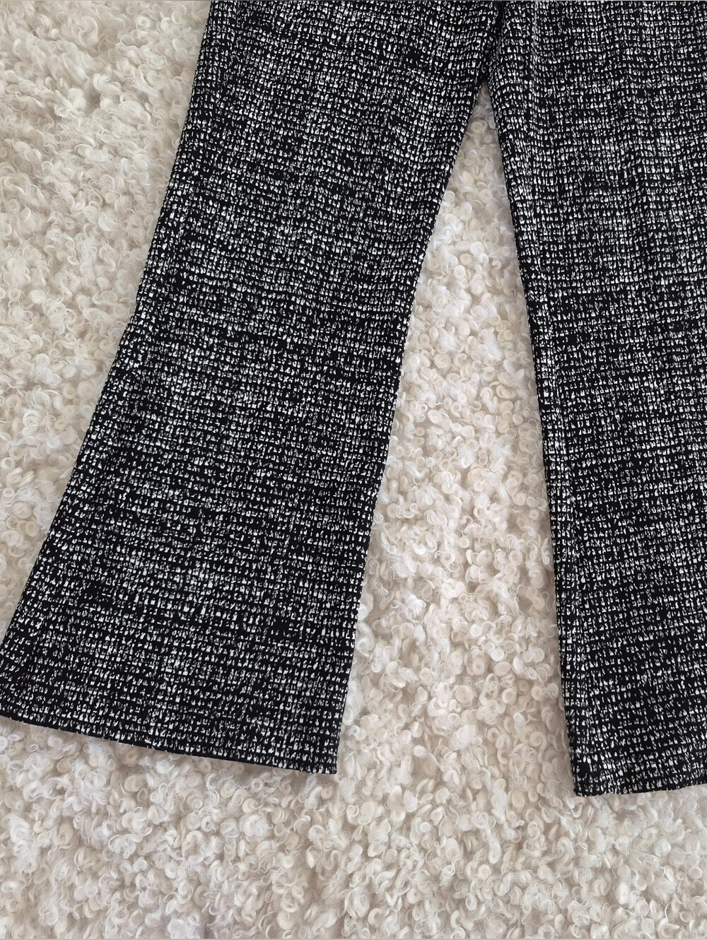 Joseph Ribkoff Tweed Knit Pants 8 Dark Academia Coquette Crop Wide Leg Trousers - Picture 7 of 16